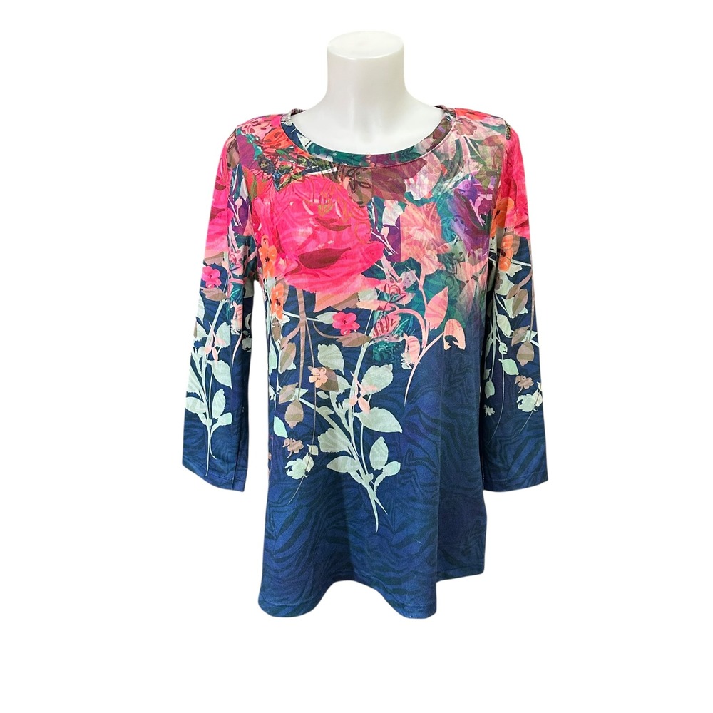 Soft Surroundings Christa‎ Tunic Womens Medium Multicolor Floral Top